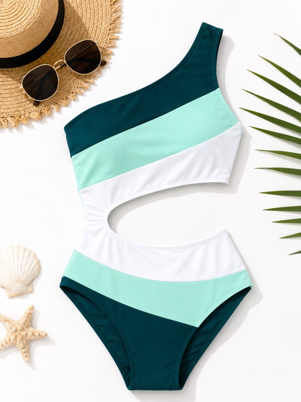 NWT Cupshe One Shoulder Cutout Monokini Swimsuit Medium
